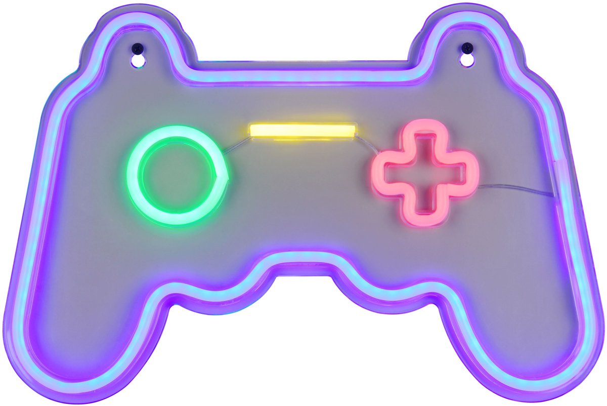 REALITY GAMER - Wandlamp - Transparant helder - incl. 1x SMD 5 W - Snoerschakelaar - Wandmontage - USB-C aansluiting