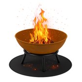 Tapis de protection ignifuge BBQ HEAT Outdoor Living – Tapis de sol extérieur résistant à la chaleur – Tapis de protection pour terrasse, balcon ou pelouse – Ignifuge 3 couches – 120 x 120 cm – Zwart