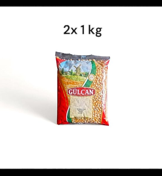 Gülcan Popcorn Mais – 2x 1kg | Natuurlijk, Gezond & Perfect voor Popcorn - Gülcan Patlatmalık Mısır – 2x 1kg | Doğal, Sağlıklı & Popcorn için Mükemmel - Gülcan Popcorn Corn – 2x 1kg | Natural, Healthy & Perfect for Popcorn