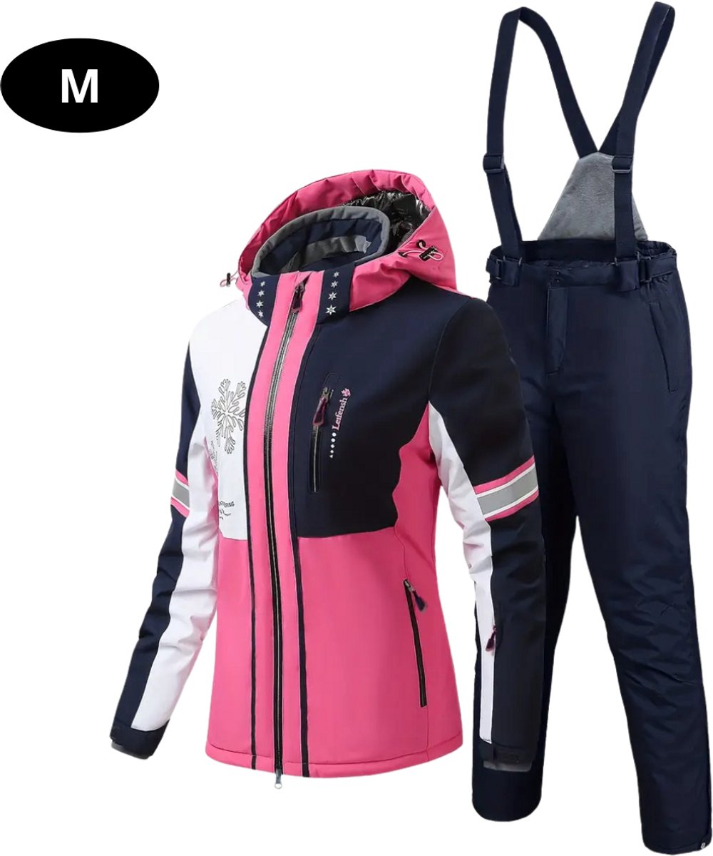 Livano Ski Suit Skipak SkiBroek Wintersport Skijas Dames 2-Delig Roze