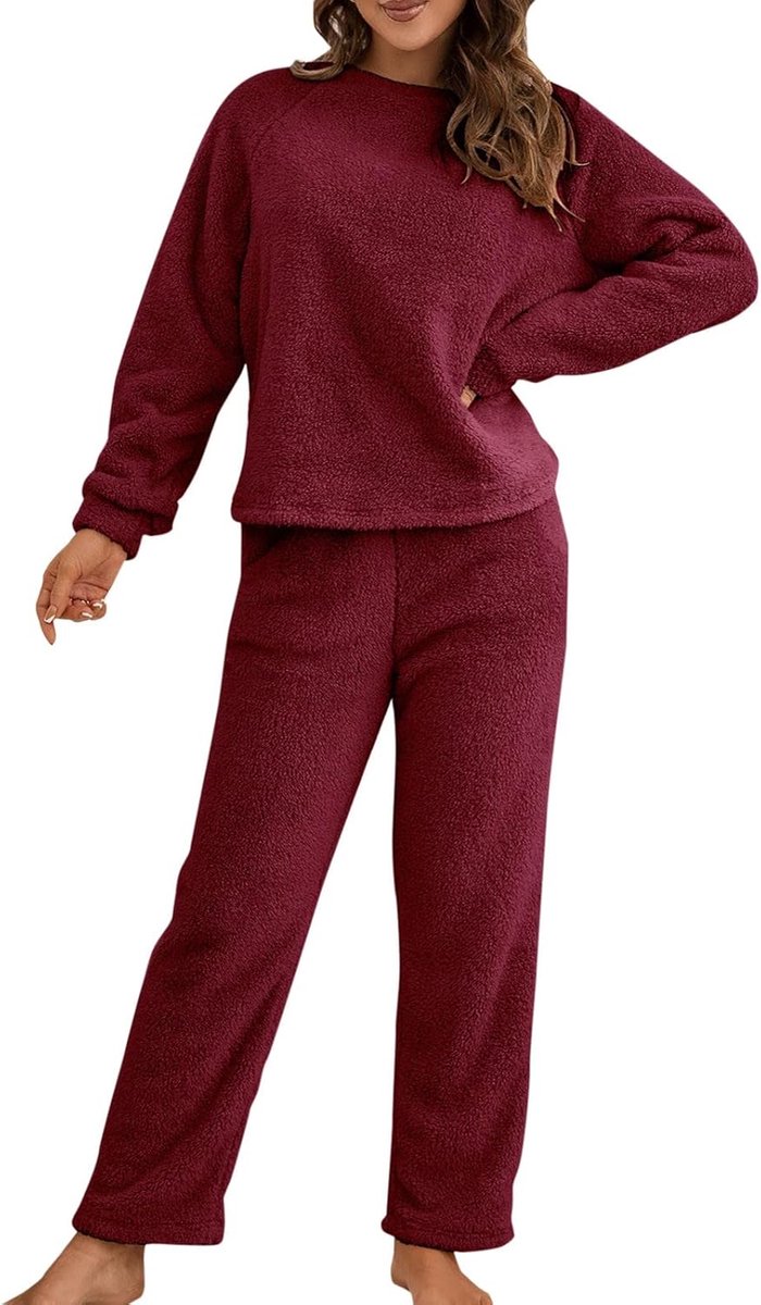 Thermisch winterpak voor dames met bovendeel en broek van fleece