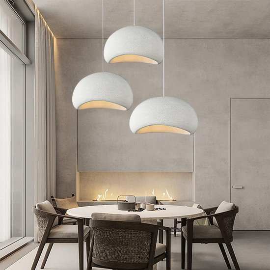 Creatieve Wabi-Sabi Hanglamp Moderne Plafond Hanglamp Mat Wit