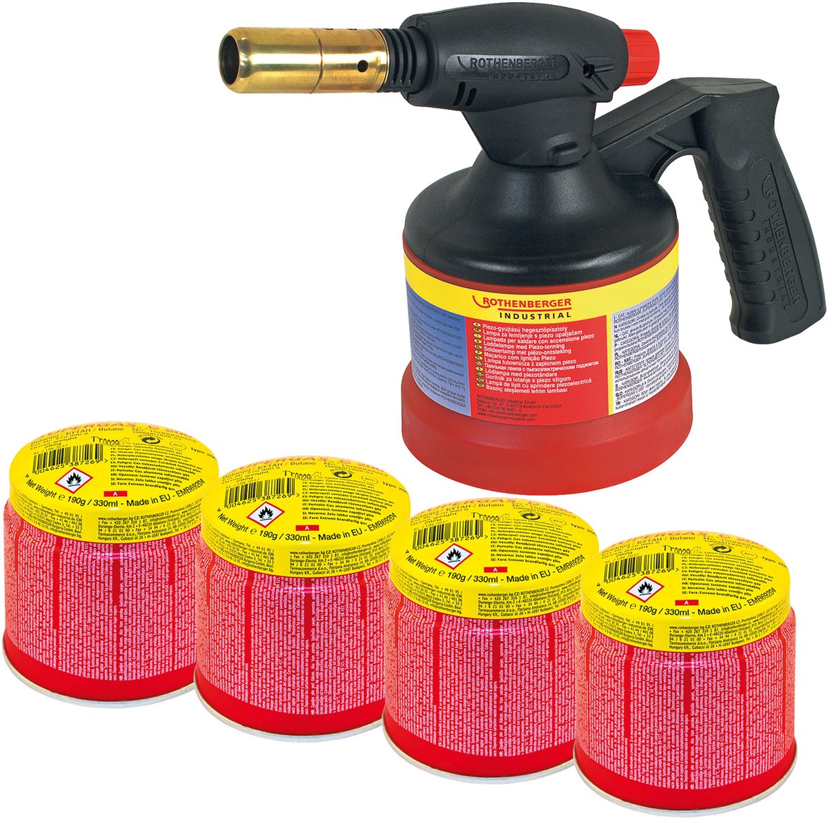 ROTHENBERGER industriële RoFlame Premium brander met piëzo-ontste...