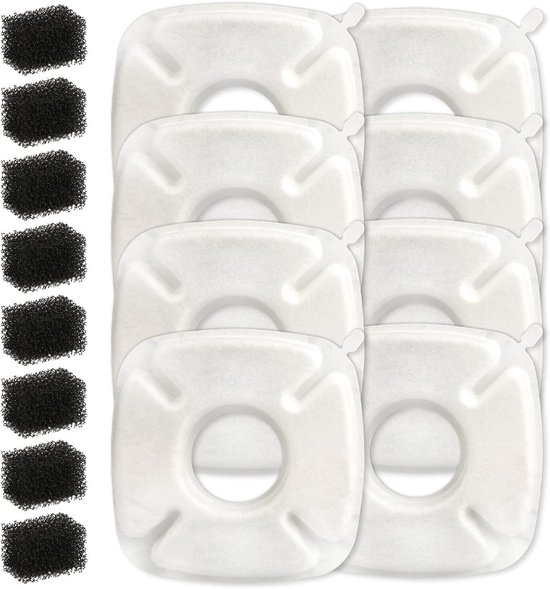 Drinkfontein Filters Voor De Kaji Drinkfontein - Navulling Set Voor Kat Hond 4 Stuks Drievoudig Filtersysteem