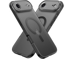 IYUPP Hoesje Geschikt voor iPhone Air Hoesje - Geschikt voor MagSafe - Shockproof Back Cover - Mat Zwart Transparant