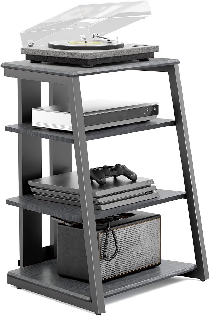 Hifi Stand voor Platenspelers met Verstelbare Planken - Multifunctionele Audio-standaard