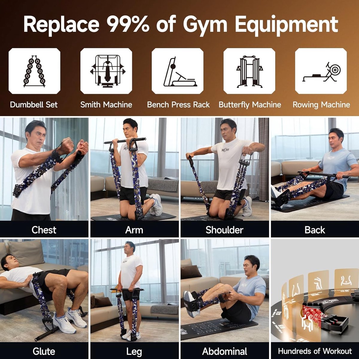 Sfeexun Bande De Résistance Avec Barre - Appareil Push Up Et Entraînement Poitrine, Bras, Épaules à Domicile