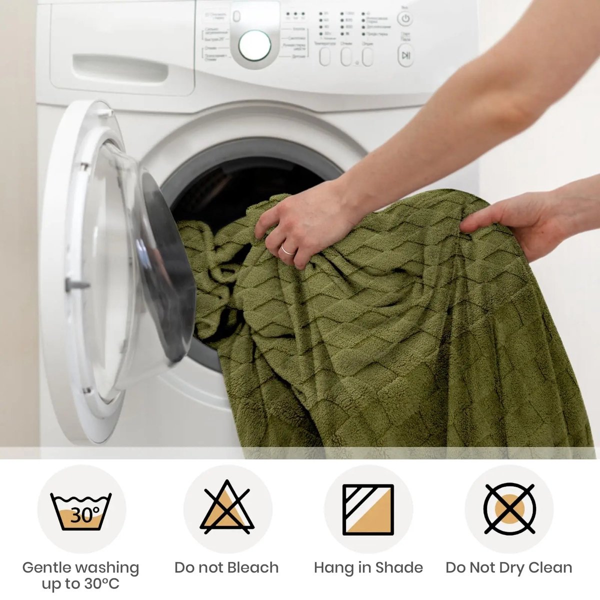 Aafinity plaid - Kleed - Deken - Bank Deken - Deken algemeen - Zacht en Donzig - wasbaar in de wasmachine - Groen - 130 cm x 150 cm — cadeau in Wonen & Interieur - foto 5
