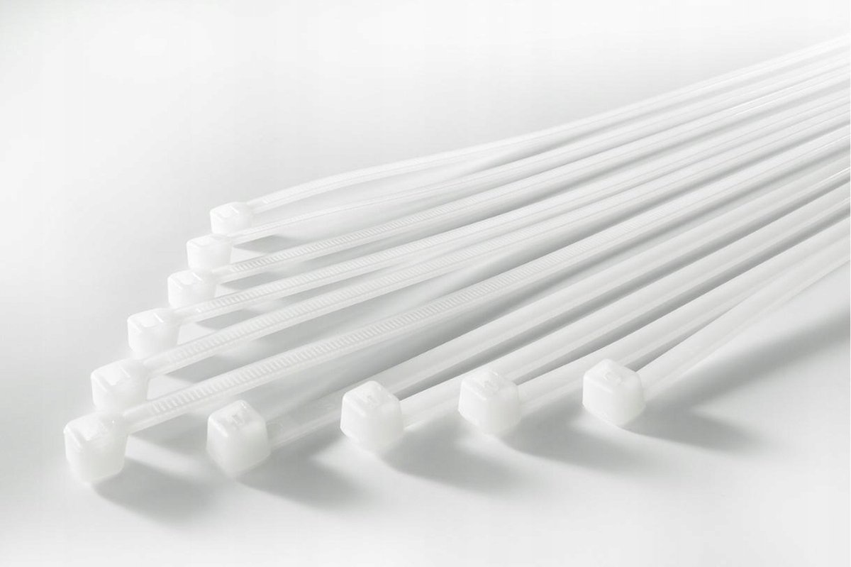 Kabelbinders 300x7,6mm Wit - 100 stuks
