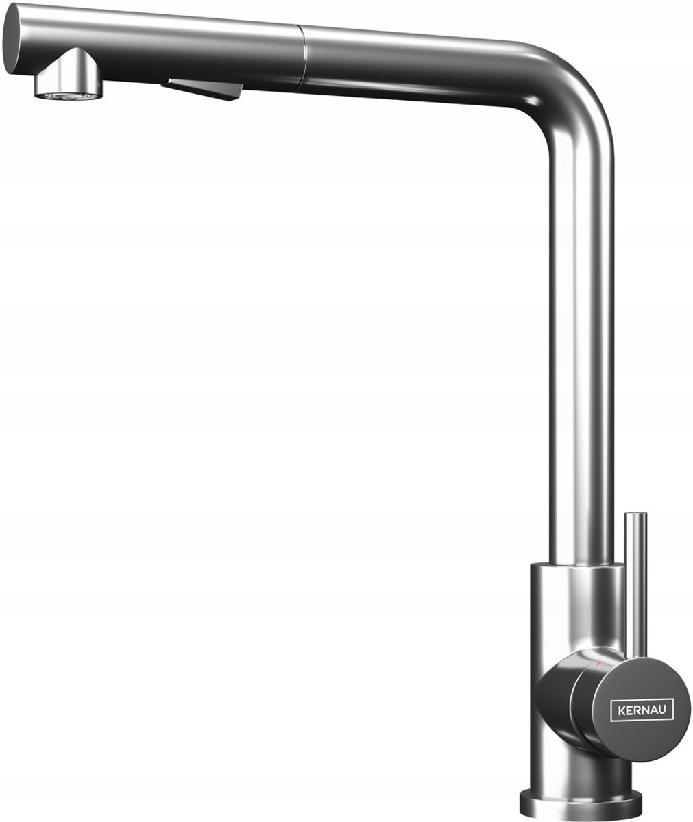 Kernau KWT 33.1 PO Steel Keukenmengkraan met Uittrekbare Spuit