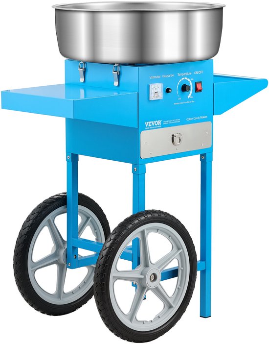 VEVOR Commerciële Suikerspinmachine met Kar 1000W Blauw — afbeelding 2