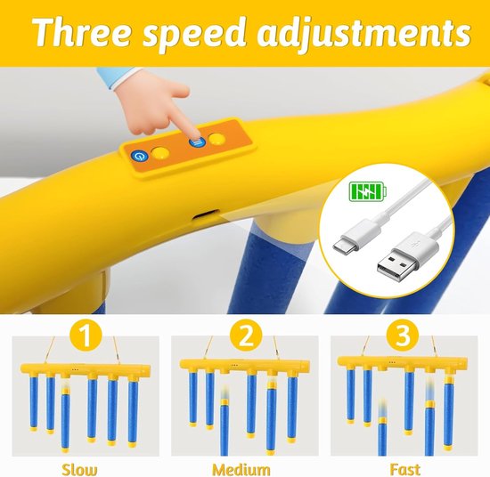 Reactietraining Speelgoed - Stafdoorgeefspel - Reactie Training Toy - 3 Valing Speeds Verstelbaar - Voor Hand-oogcoördinatie Bij Kinderen - Game Stick Reflex Training van SPEEDY PLANET — afbeelding 3