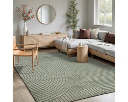 Mia's Teppiche Atlas – modern vloerkleed met 3D structuur & hoog-laag effect, zacht en stijlvol, groen, 80 x 150 cm