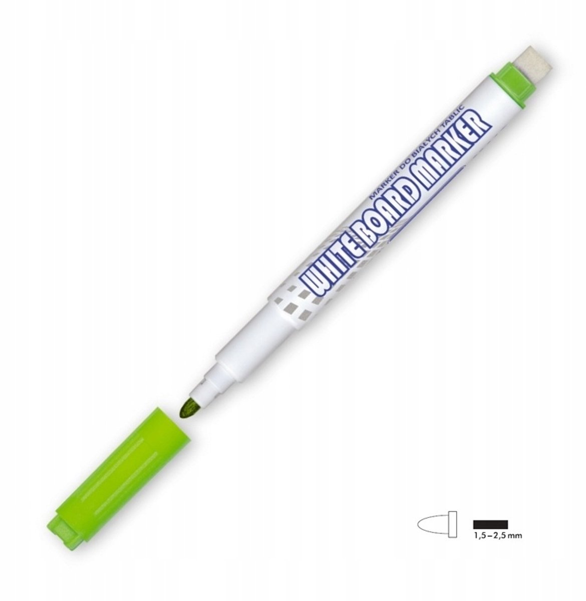 Granit Marker voor Whiteboard, Groen, Dun, Met Gum