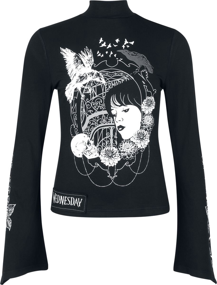 Wednesday Mirror of Nevermore Dames Shirt met lange mouwen - zwart - XL