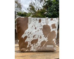 Bag2Bag Naton – Stijlvolle leren hand- en schoudertas met koeienhuid - print 1