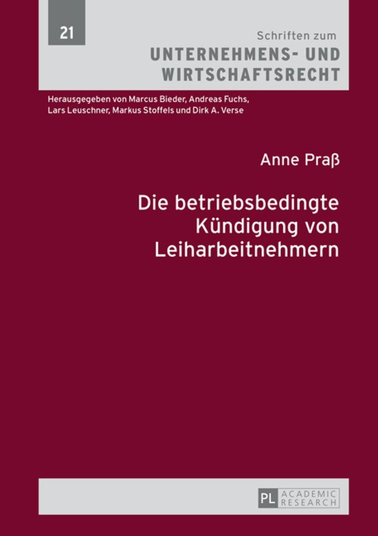 Schriften zum Unternehmens- und Wirtschaftsrecht 21 - Die be ... - cover
