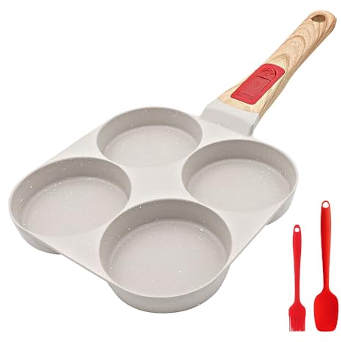 Pannenkoekenpan met afneembare handgreep en 4 gaten - Perfect voor inductie en anti-aanbaklaag