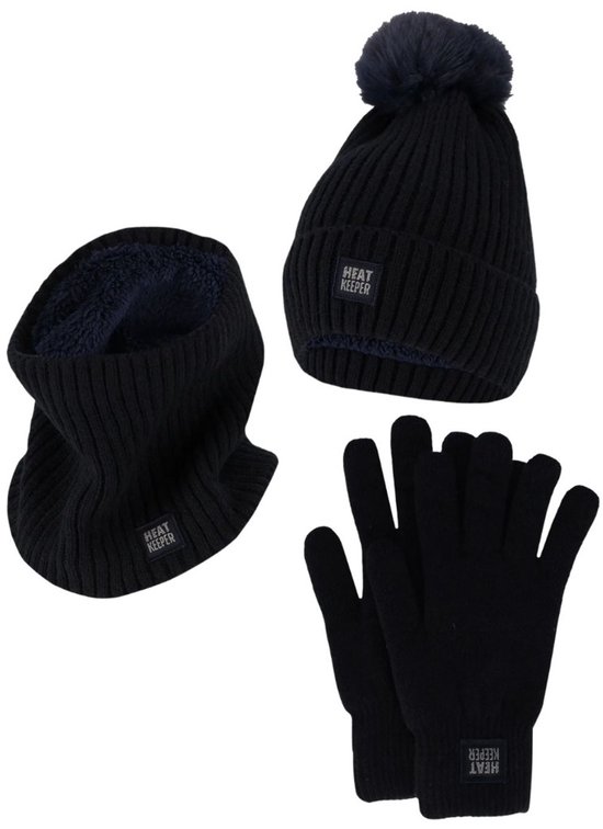 HEAT HOLDERS - Womens Thermische winter fleece kabel gebreide muts