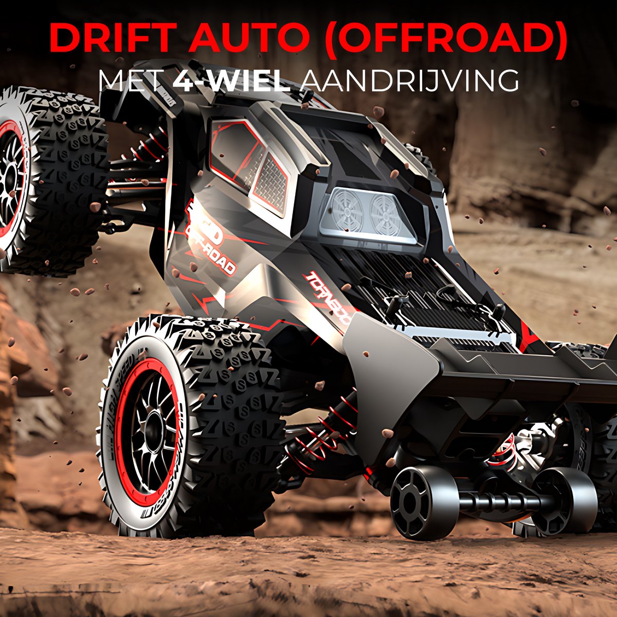 DreamGoods Bestuurbare RC Auto - 80km/h - Limited Edition - Top Speed Race Auto - 1:20 Offroad Drift Car - 300 m Afstandbestuurbaar - Radiografisch - Waterdicht - Bestuurbare Auto voor Buiten - RC Auto Volwassenen - voor Jongens — afbeelding 4