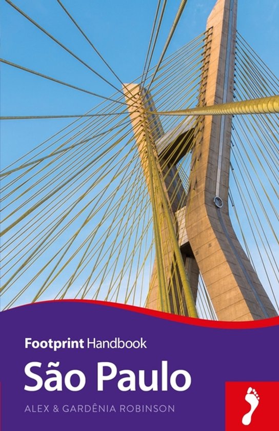 Boekomslag met een foto van de tuien van de Octavio Frias de Oliveira-brug en de titel São Paulo Footprint Handbook.