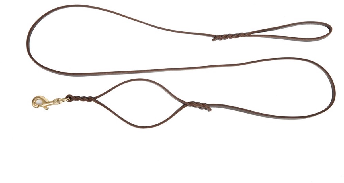 Dingo Gear Leren Hondenhalsband 1.0 x 180cm met Handvat