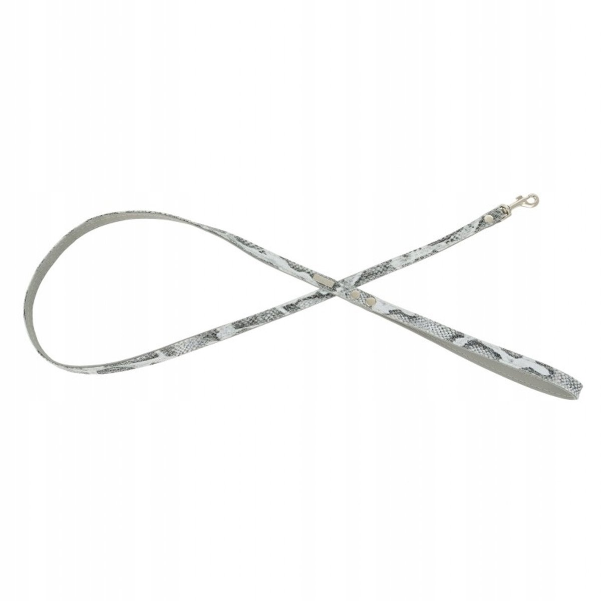 Barry King Wild Snake Leren Hondenhalsband Grijs Nikkel 13mm/120cm
