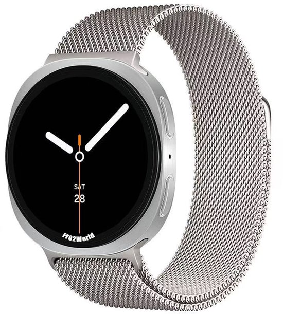 Milanese horlogebandje magnetisch roestvrij staal voor Samsung Galaxy Watch 8 40/44/46mm Starlight