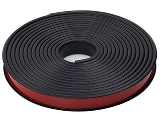 Garderobekast U-vormige houten kastrandstrip TPE kastmeubel U-vormige zachte randstrip zelfklevend flexibel fijne randafwerking - zwart 22 mm 3 meter