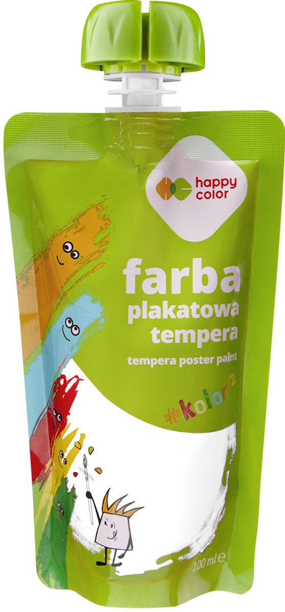 Happy Color Plakkaatverf in knijpflesje, 100ml, Wit