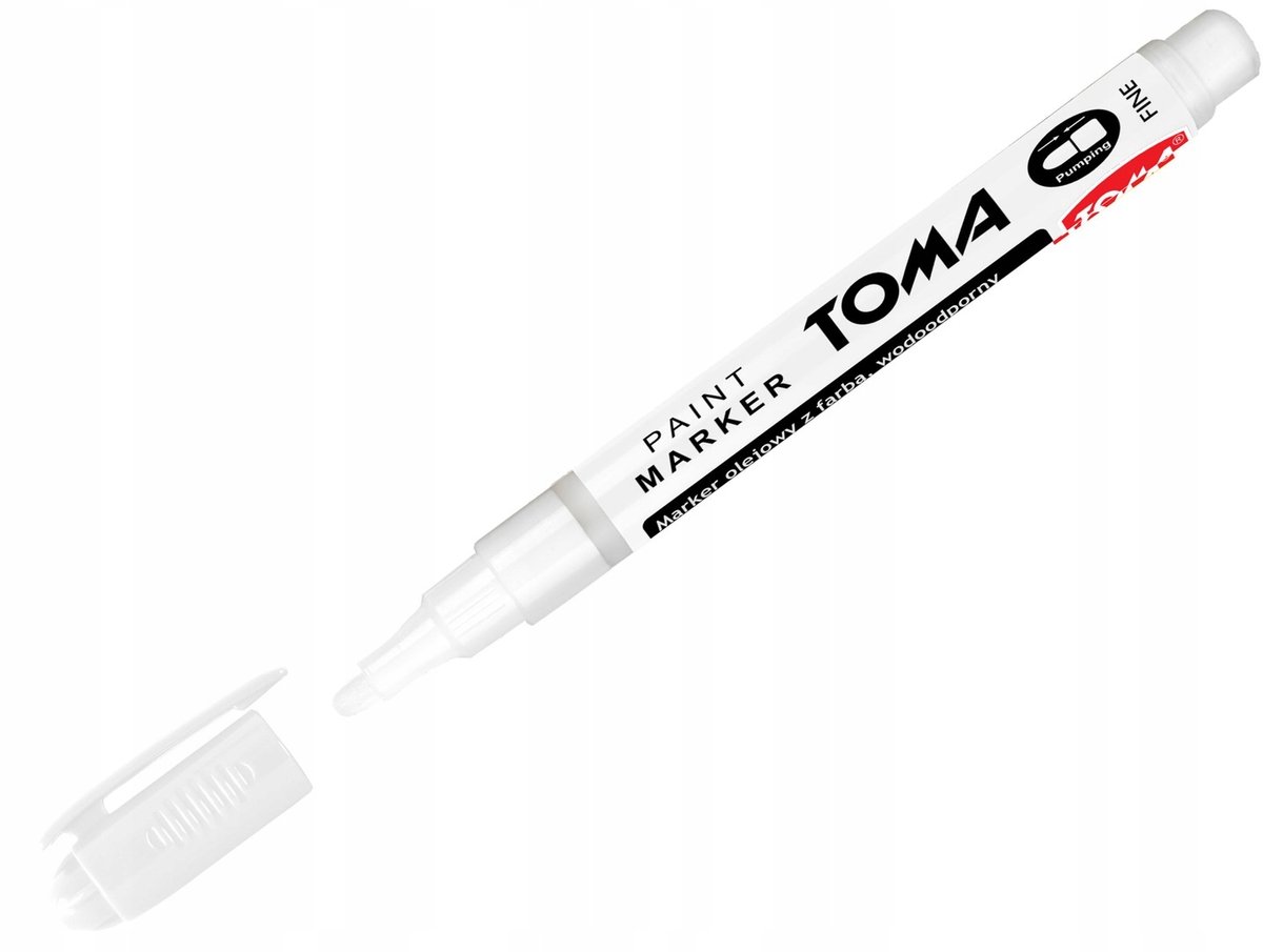 Toma TO-441 Olie Marker Permanent Waterdicht Wit Rond 1.5mm