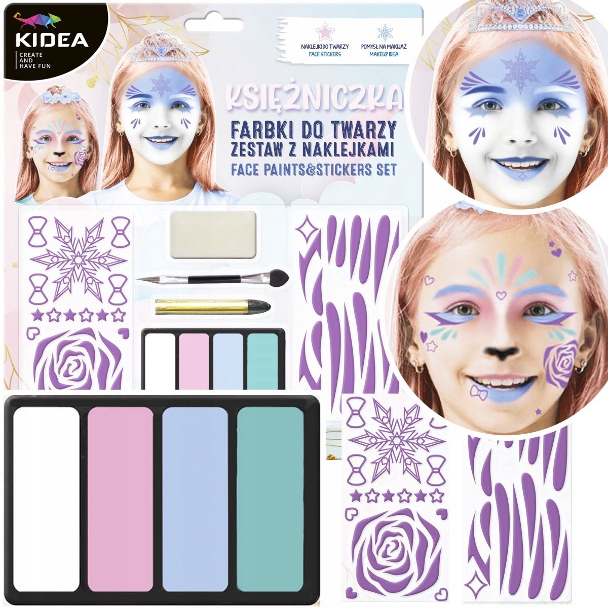 Prinsessen Schmink Set - 4 Kleuren & Accessoires