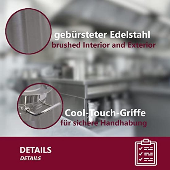 CHIMHOON Gastronomische kookpan, soeppan met roestvrijstalen deksel, kookpan, inductie, groot, met handgrepen, voor gasfornuizen, elektrische