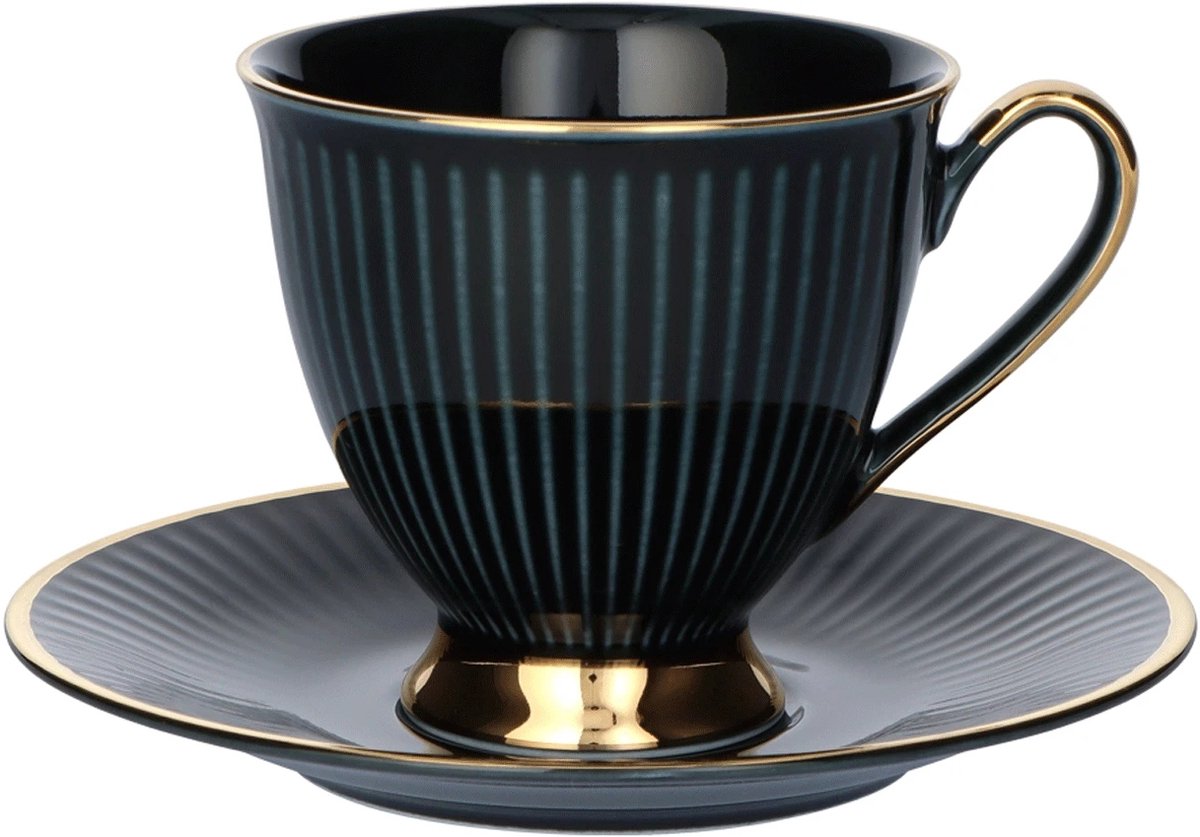 Dalia Obsidiaan Mok met Schotel - Ćmielów Porselein 250ml