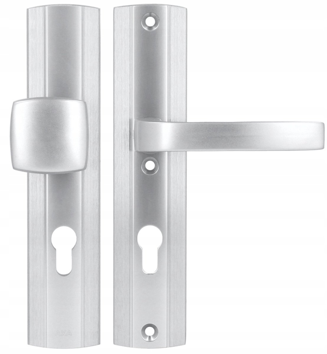 AXA Prestige deurknop met knop, hartafstand 92 mm, zilver F1