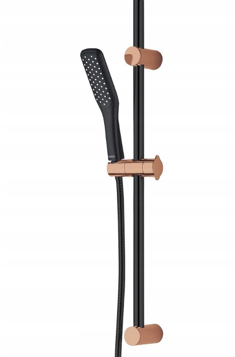 Alanis Doucheset Zwart/Roségoud 70cm Stang