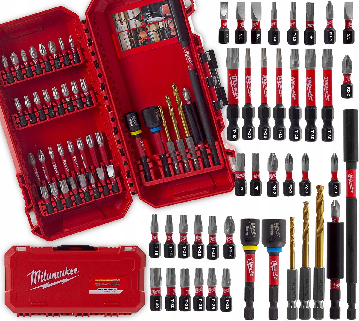 Milwaukee Shockwave Bitset 40 Piercing met Magnetische Houder & Bits