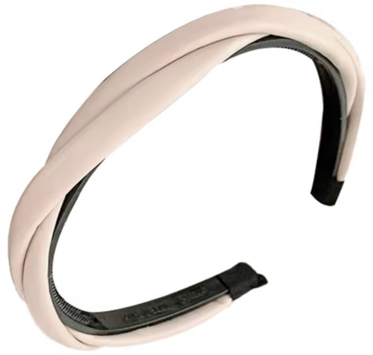 Haarband -leer -vlecht beige- Charme Bijoux