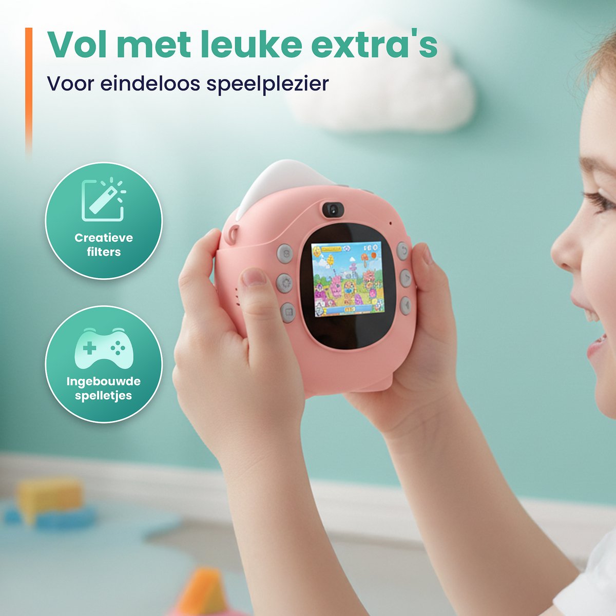 ODESSEY Kindercamera met Printer - Full HD - Selfie Camera - 32GB SD Kaart - Foto - Video - Spelletjes - Digitale Camera Kinderen - Fototoestel voor kinderen - Roze — afbeelding 6