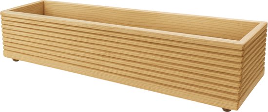 Handgemaakte houten Plantenbak – Voor Balkon, Terras of Tuin – Hout – Natural – 50x17x17 cm – Bloembak – Duurzaam, Weerbestendig & Stijlvol Design