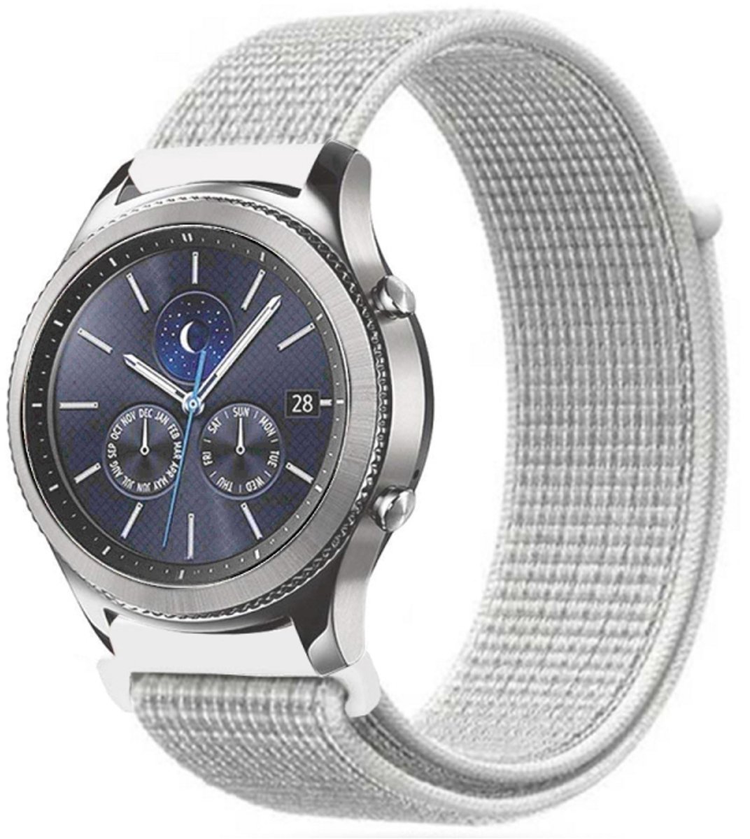ProGear Nylon gevlochten bandje – Compatibel met Samsung Galaxy Watch 42 mm – Wit
