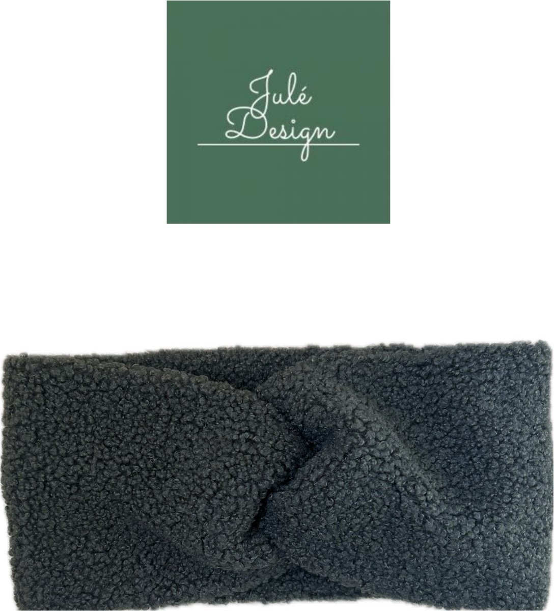 Julé Design winter teddy / bouclé haarband dames groen