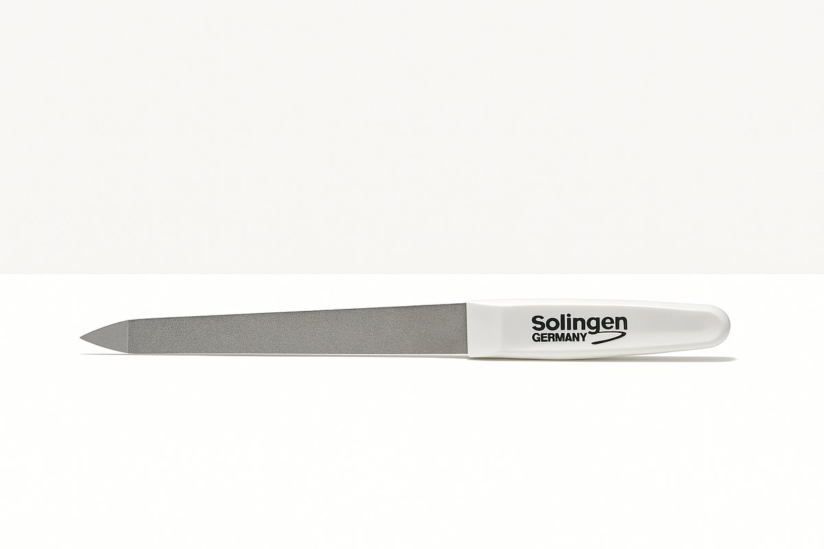 Saphir Nagelvijl met een Wit Handvat 13 cm "Solingen"