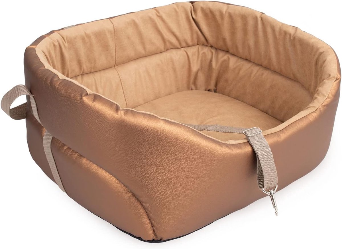 AUTOSTOEL VOOR HOND TRANSPORTER GOUDEN METALLIC R.1