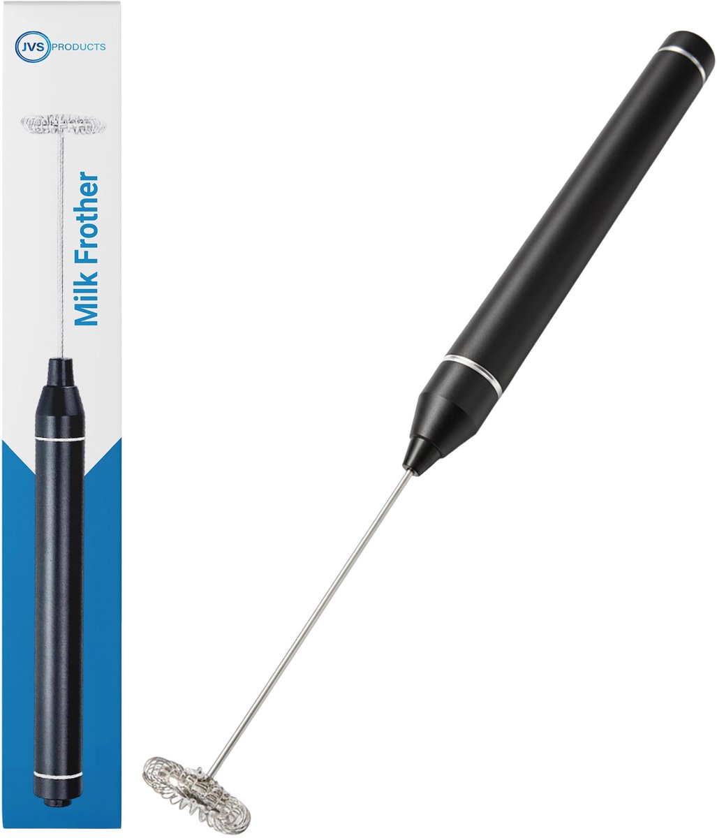 Melkopschuimer - Elektrisch - Melkopklopper Handmatig - RVS - Melkklopper - 27.000 RPM - Zwart
