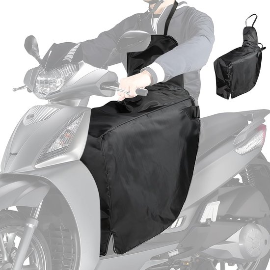 Beenbescherming Beenhoes Scooter Winter, Beenbescherming met Winterfleece voor Scooters, Beenbescherming Scooter 63 x 38 x 45 cm Scooter Beenkleed, Motorfiets Beenhoes met Riem voor Alle Types Scooters (Zwart) - Cyslmuk®