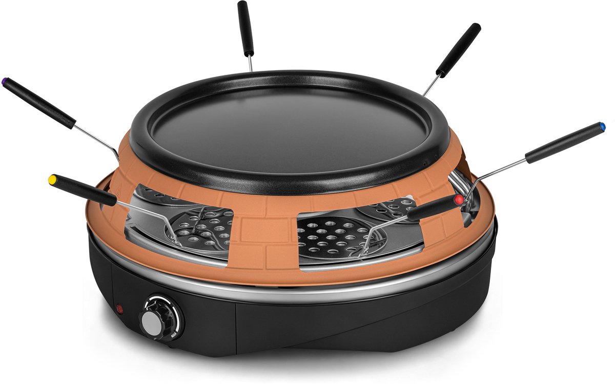 Pizza Oven - Grill en Pizzaoven in Eén - Pizza Gourmet - Pizzaoven - Gourmetstel - Gourmet - Tot 300°C - Extra lange 2 meter Kabel - Grillplaat - Saaf