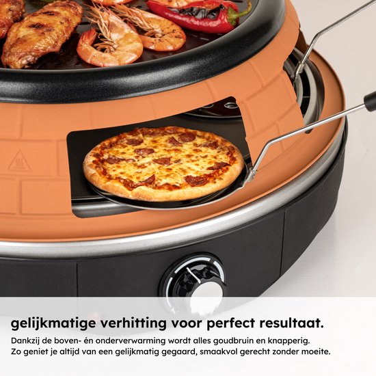 Pizza Oven - Grill en Pizzaoven in Eén - Pizza Gourmet - Pizzaoven - Gourmetstel - Gourmet - Tot 300°C - Extra lange 2 meter Kabel - Grillplaat - Saaf — afbeelding 5