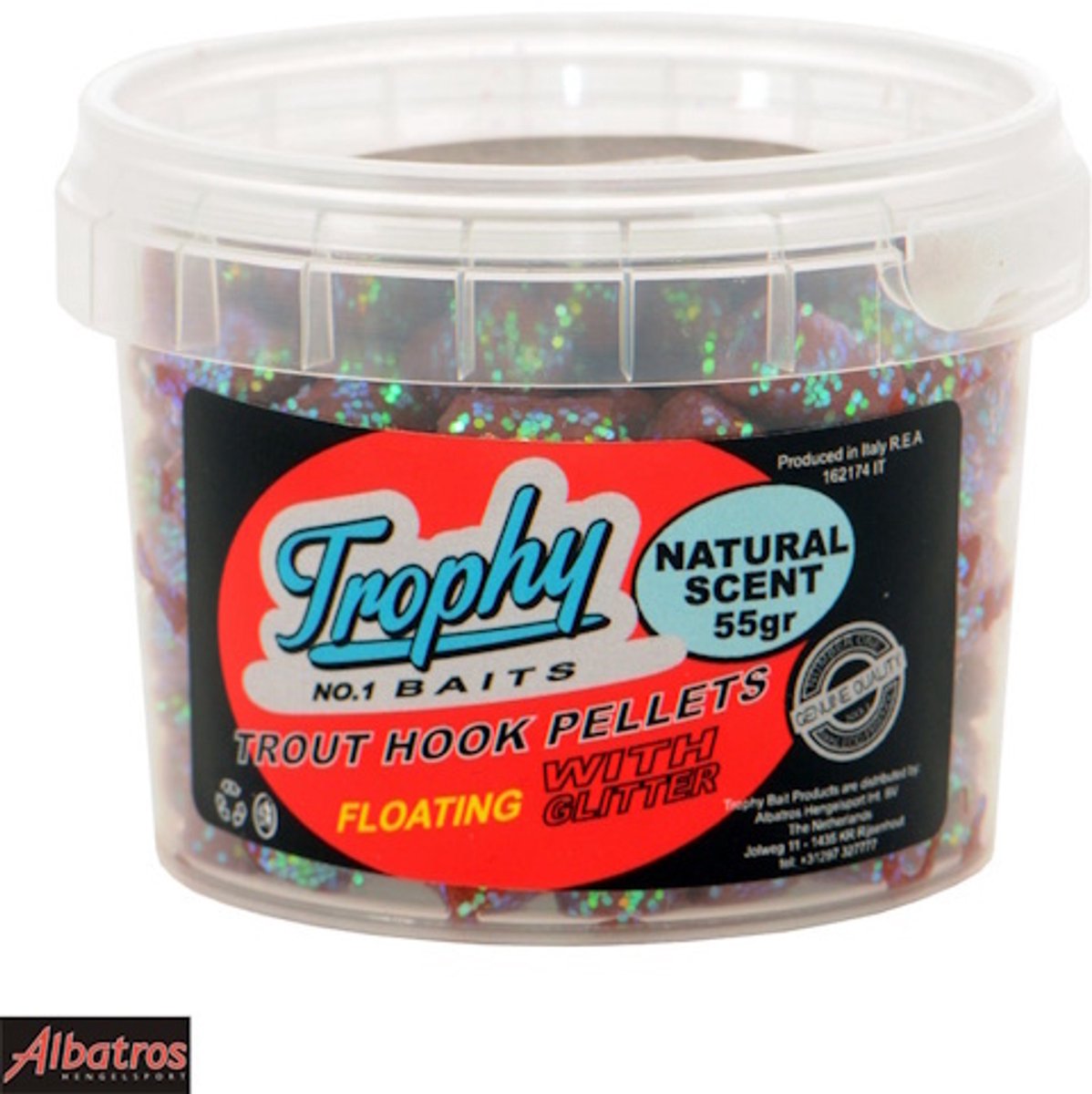 Trophy Baits Trout Pellet – kant-en-klare forelpellets met natuurlijke geur in diverse kleuren Brown 55GR
