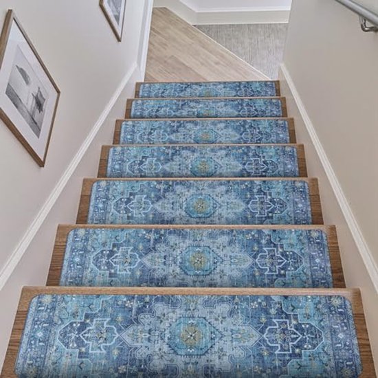 Tapis Antidérapants Pour Marches D'escalier - Lot De 15 - 8x30 Cm - Bois - Neuf